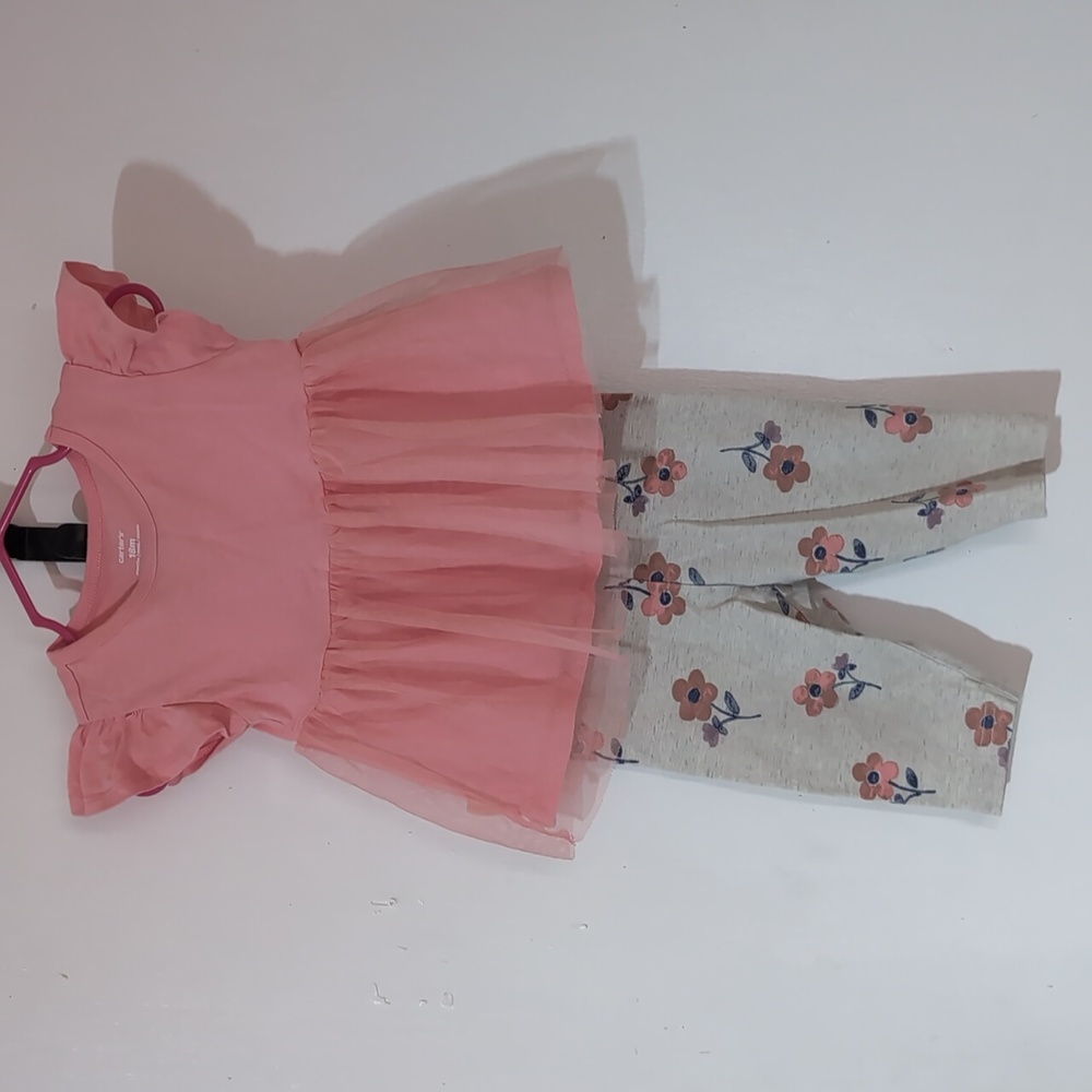 Carter's ruffle shirt floral pants outfit
